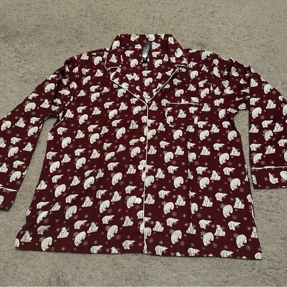 NWT | ADORE ME Women's Burgundy Pajama Top w Polar Bears XL - Picture 2 of 5
